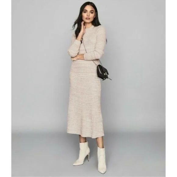 NWT Reiss Suri Wool Blend pink Jumper sweater Large $240 - Picture 5 of 11